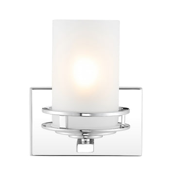 Fairfax Metal/Frosted Glass Contemporary Glam LED Vanity Light - JONATHAN Y